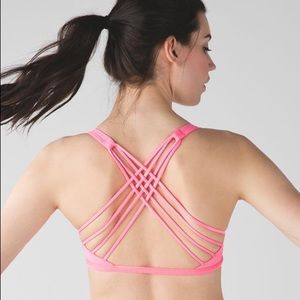 Lululemon free to be wild bra in salmon pink